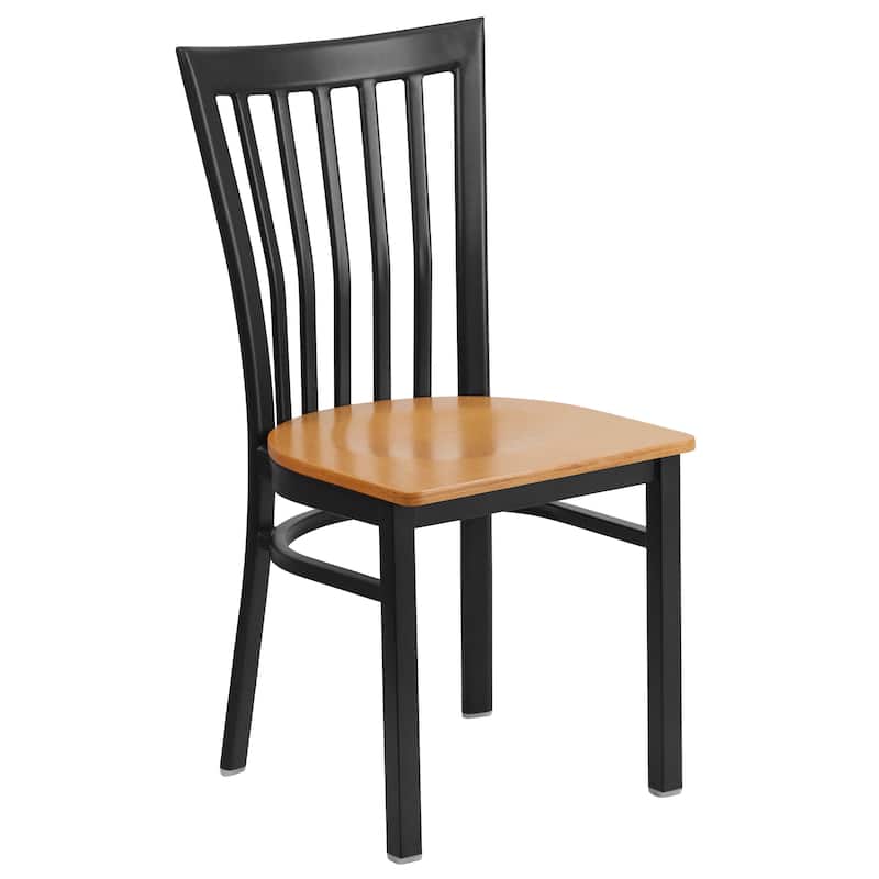 School House Back Metal Restaurant Chair - 17.25"W x 18.75"D x 34.75"H - 17.25"W x 18.75"D x 34.75"H