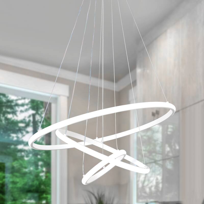 LED Tiered Linear Design Chandelier, Classic Semi Flush Mount Chandelier, Living Room Kitchen Island Dining Foyer Pendant Light