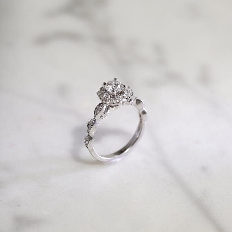 Annello by Kobelli The Floral Spring 10k White Gold Diamond Ring (HI/I)