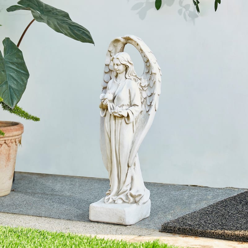 Glitzhome 20.5"H MGO Standing Archangel Garden Statue Outdoor Indoor Sculpture