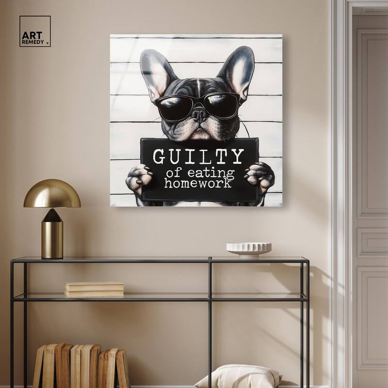 Guilty of Eating Homework Acrylic by Art Remedy, Ready to Hang