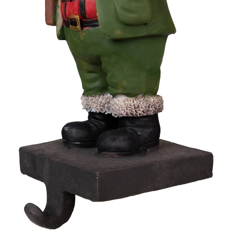 8.5" Hunter Santa with Duck Christmas Stocking Holder