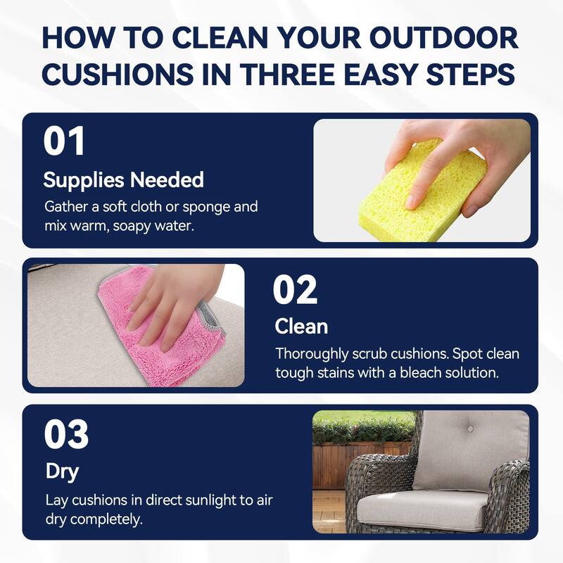 All-Weather Deep Seating Chair Cushions for Patio Chairs