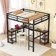 preview thumbnail 3 of 11, Full Metal Loft Bed with Desk and Shelves, Ladder and Guardrails