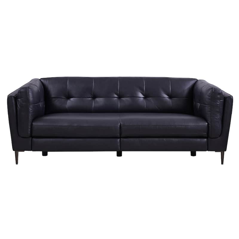 Primrose Navy Leather Sofa with Power Footrest