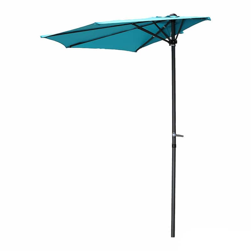 St. Kitts 9-foot Wall Hugger Patio Umbrella - Aqua Blue
