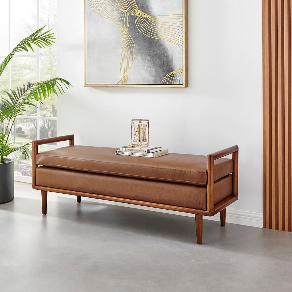 NPD Furniture William Faux Leather Bench