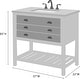 preview thumbnail 37 of 63, Monterey 37-inch Farmhouse Marble Solid Wood Bathroom Vanity