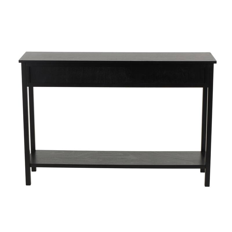 Black Wooden Handmade 3 Drawers Living Room Console Table with Gold Handles