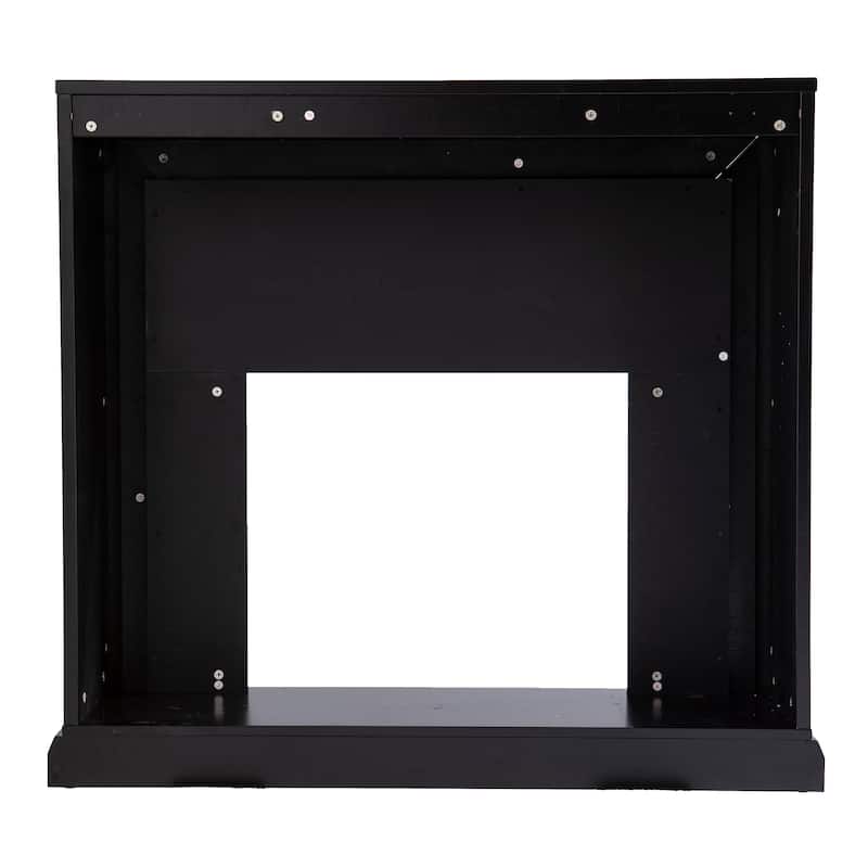 SEI Furniture Tranton Glam Silver/ Black Mirror Electric Fireplace