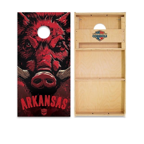 slide 2 of 6, Arkansas Razorbacks Regulation 2x4 Cornhole Board Set All-Weather - Include Carrying Case