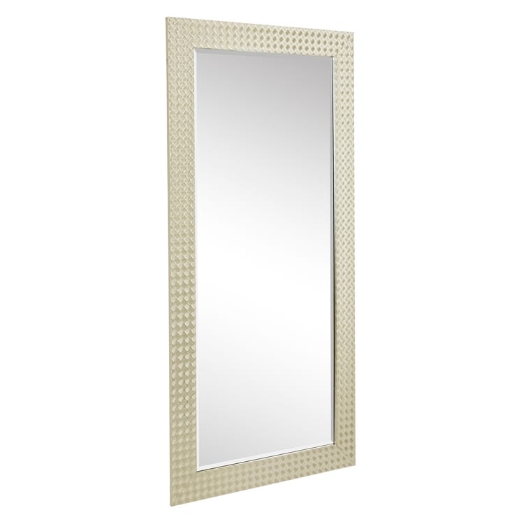 Beaded Framed Leaner Mirror Beaded Full Length Mirror Wooden Frame Bathroom Mirror 66" x 32" Large Framed Decor