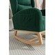 preview thumbnail 77 of 98, Teddy Fabric Upholstered Rocking Armchair with Solid Wood Frame & Legs, Cozy Ergonomic Lounge Chair with Soft Cushioning