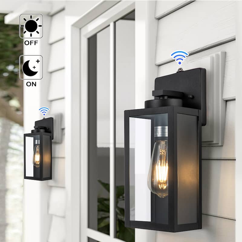 C Cattleya 2-Pack Matte Black Dusk to Dawn Outdoor Wall Lights