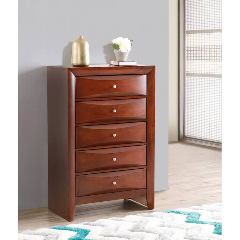 Glory Furniture Marilla 5 Drawer Chest - Cherry