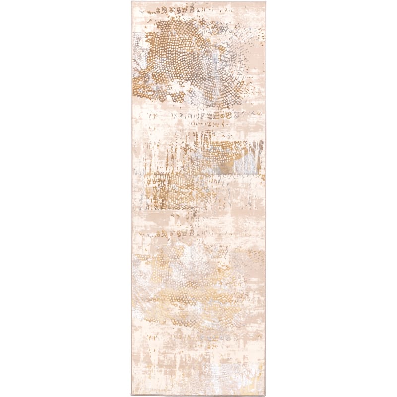 London Collection Cream/ Brown Abstract Area Rug