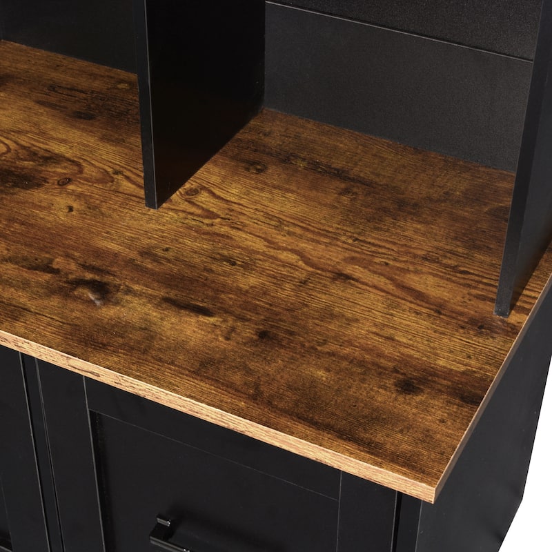 40.2" Modern Coat Rack with 3 Shelves and Drawers,Storage Bench