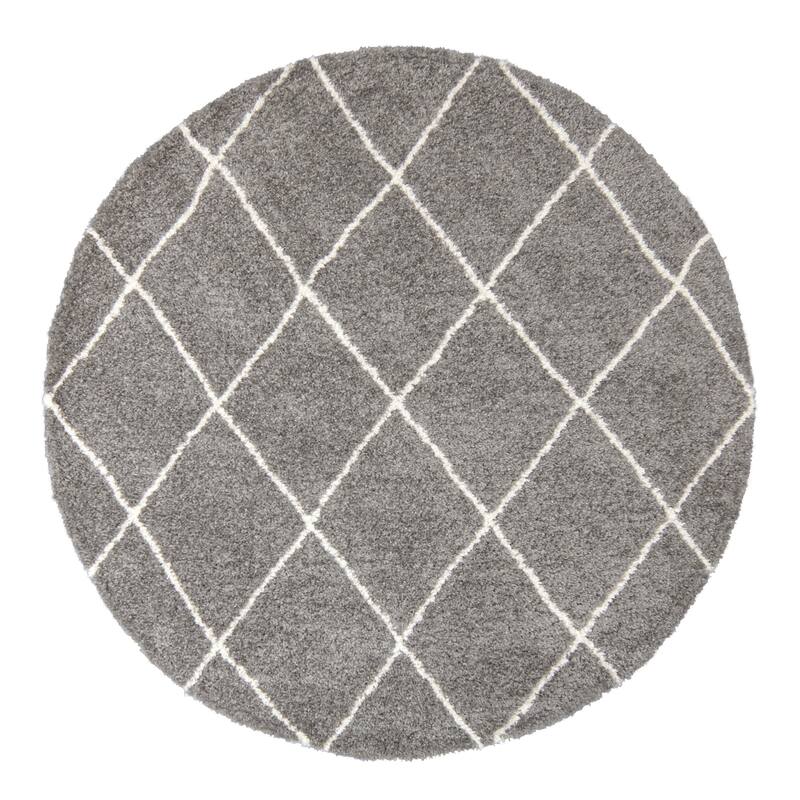 Gertmenian Thayer Diamond Modern Trellis Grey Shag Area Rug