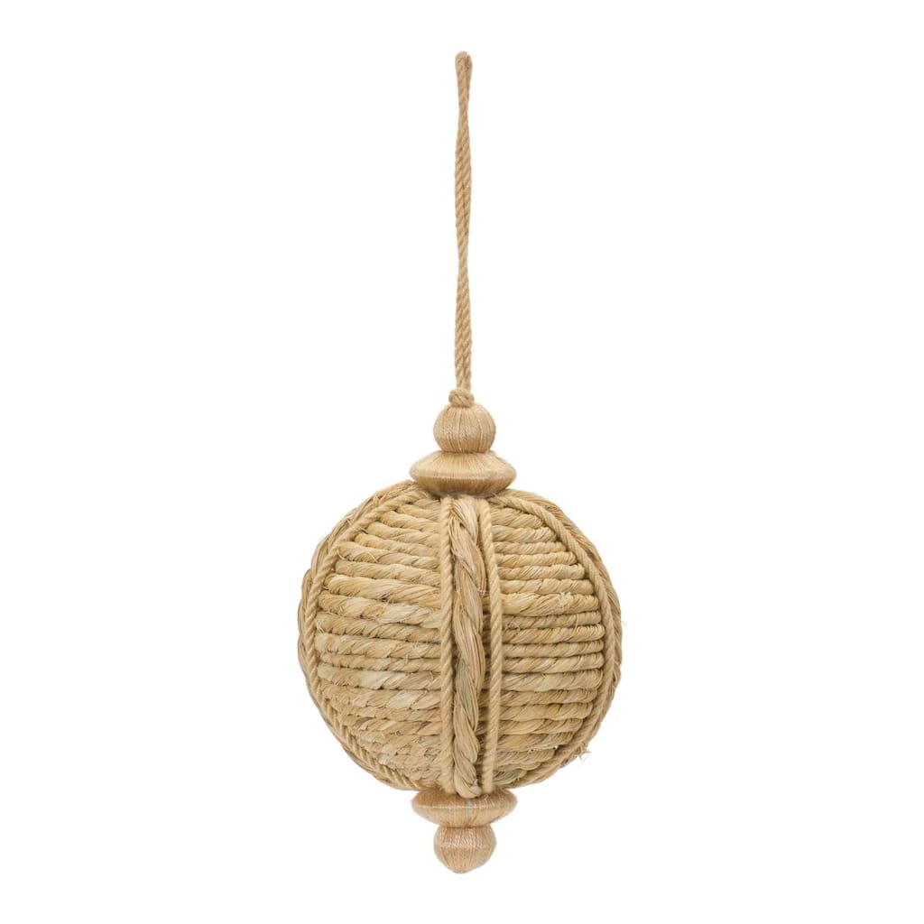 Woven Ball Christmas Ornaments - 5" - Brown - 6ct