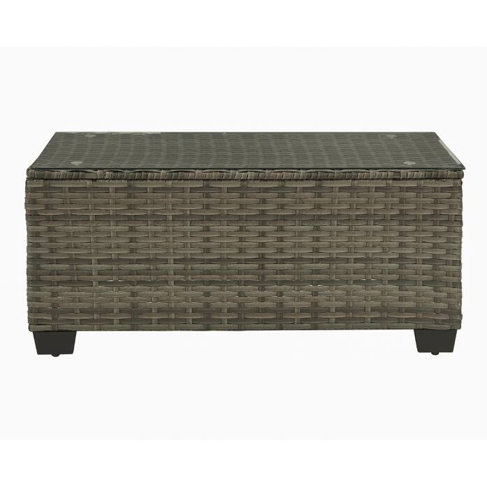 6 Pieces Patio Rattan Conversation Furniture Set with Coffee Table