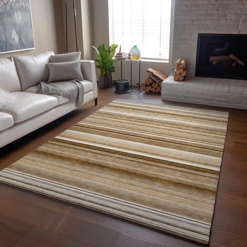 Premium Washable Super Soft Ombre Cabana Stripe Mayfield Rug