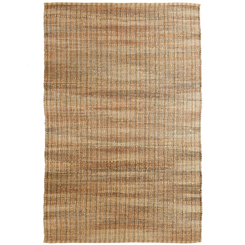 Nevaeh Farmhouse Geometric Braided Jute Indoor Area Rug by Sevita - 5' x 8' - Hebrides Brown