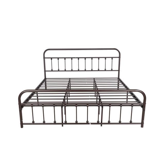 Alazyhome Simple Vintage Metal Platform Bed Frame, Easy-Assembly