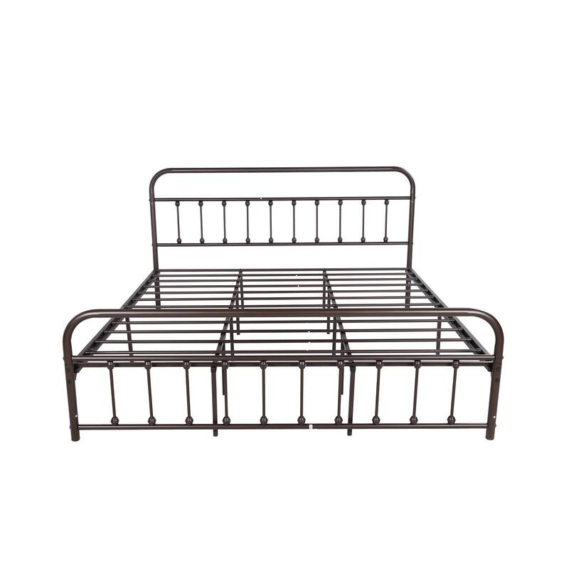 Alazyhome Simple Vintage Metal Platform Bed Frame, Easy-Assembly