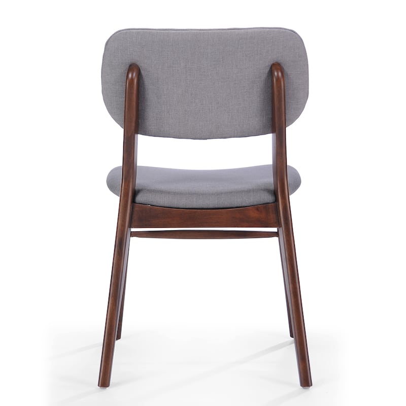 Modern Set of 2 Dining Chairs with Backrest Upholstered Seat, Rubberwood Legs, for Dining Room Living Room and Bedroom