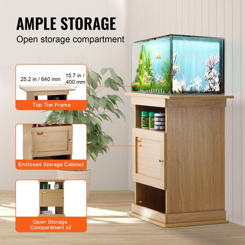 VEVOR Aquarium Stand Fish Tank Stand in MDF Turtle Tank Stand Reptile Tank Stand with Storage