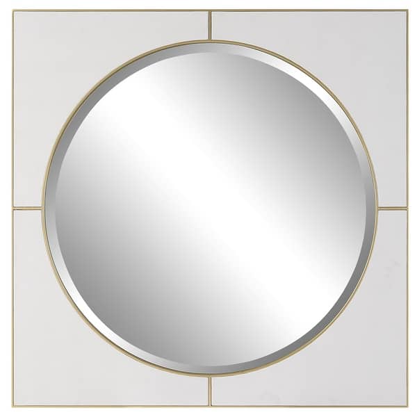 slide 2 of 9, Uttermost Cyprus White Square Mirror - 40"W x 40"H x 1"D