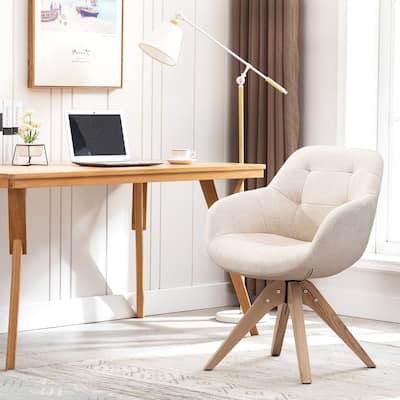 Modern Home Office Swivel Desk Chair Fabric Accent Chair