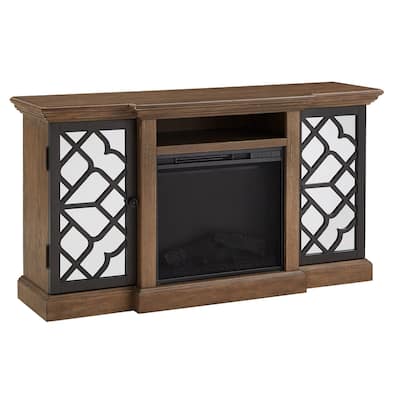 Zurich Wood Black Metal Electric Fireplace by iNSPIRE Q Modern