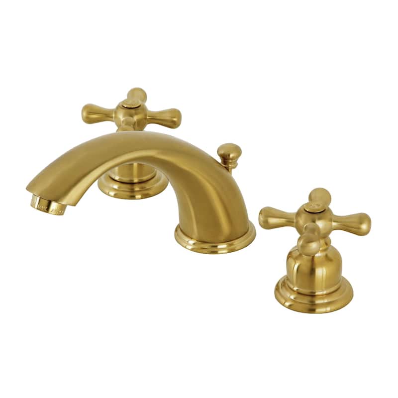 Kingston Brass Victorian Deck Mount Widespread Bathroom Faucet - Brushed Brass