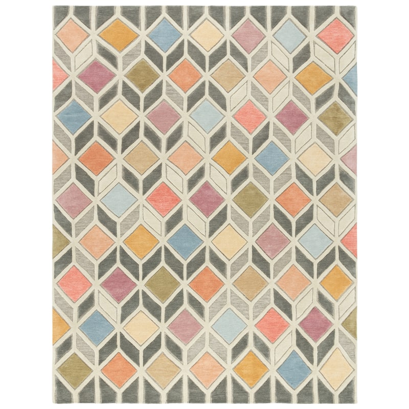 SAFAVIEH Handmade Rodeo Drive Alexys Mid-Century Modern Wool Rug - 8' x 10' - Grey/Beige