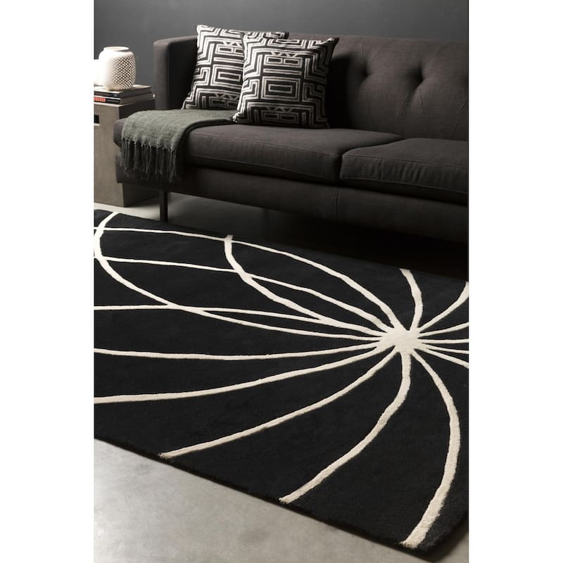 Livabliss Forum Handmade Transitional Wool Area Rug - Black - 8' x 11'