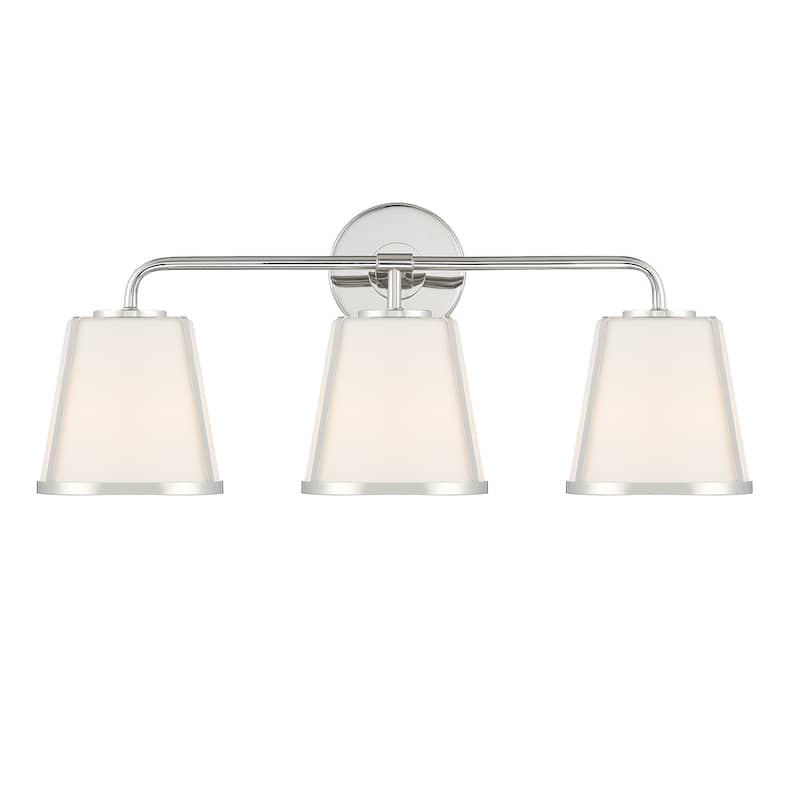 Fulton 3 Light Polished Nickel Bathroom Vanity - 23.25'' W x 9.25'' H x 7.5'' D