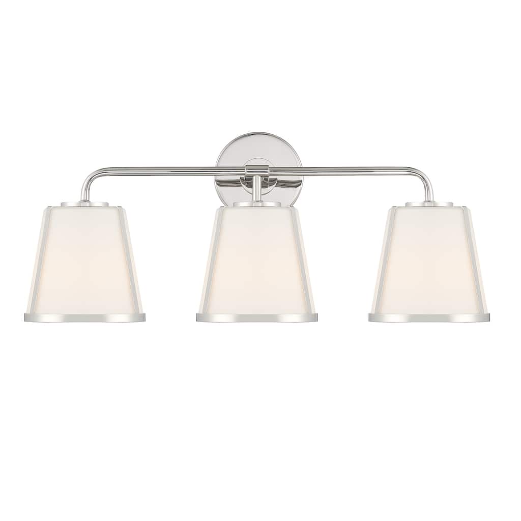 Fulton 3 Light Polished Nickel Bathroom Vanity - 23.25'' W x 9.25'' H x 7.5'' D