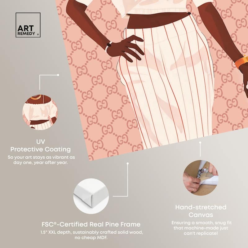 Her Stylish Coffee Look Canvas by Art Remedy, Gallery Wrapped