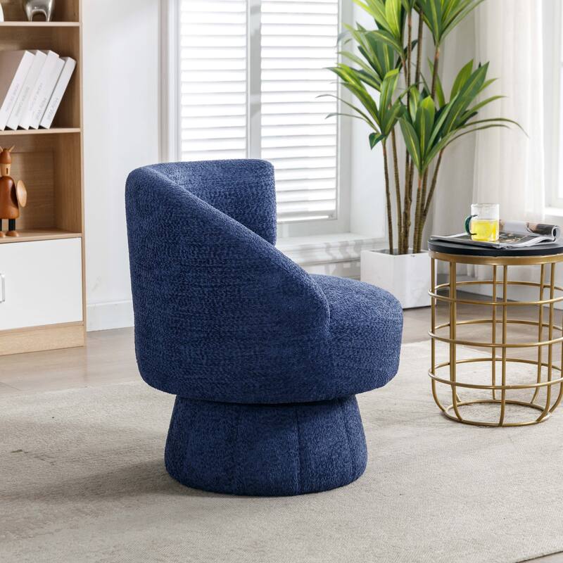 360 Degree Swivel Cuddle Barrel Accent Chairs with Wide Upholstered