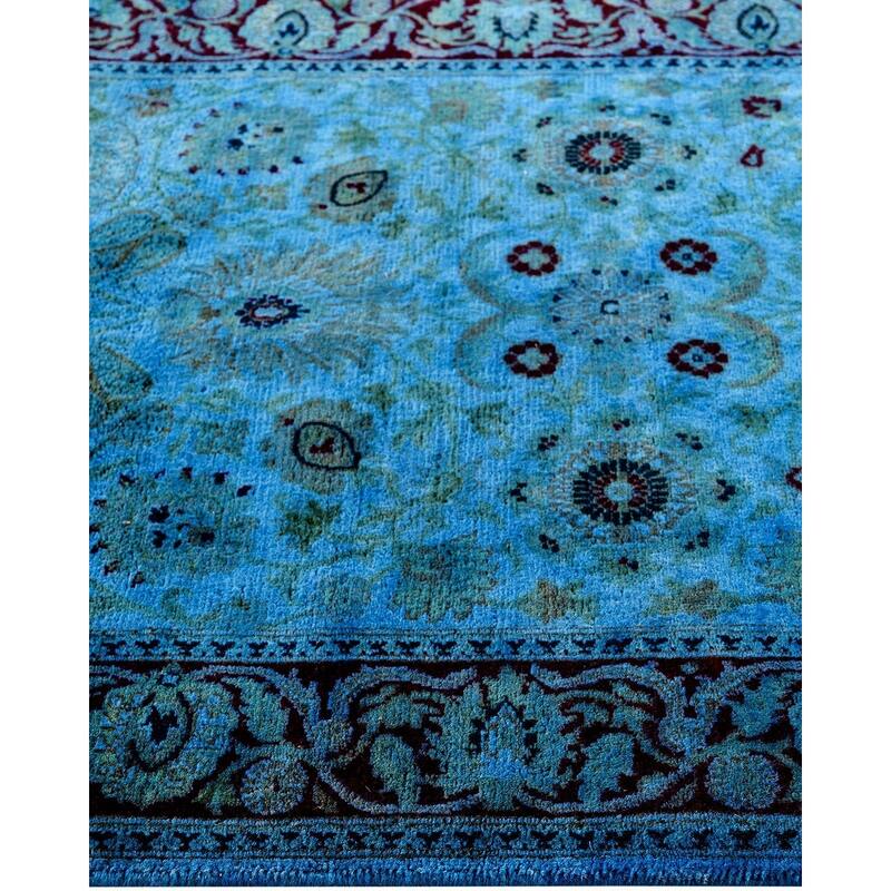 Fine Vibrance One-of-a-Kind Hand-Knotted Runner Rug - Blue, 2' 6" x 11' 1" - 2' 6" x 11' 1"