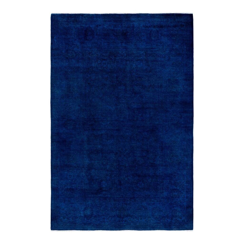 Fine Vibrance One-of-a-Kind Hand-Knotted Area Rug - Blue, 6' 1" x 9' 2" - 6' 1" x 9' 2"