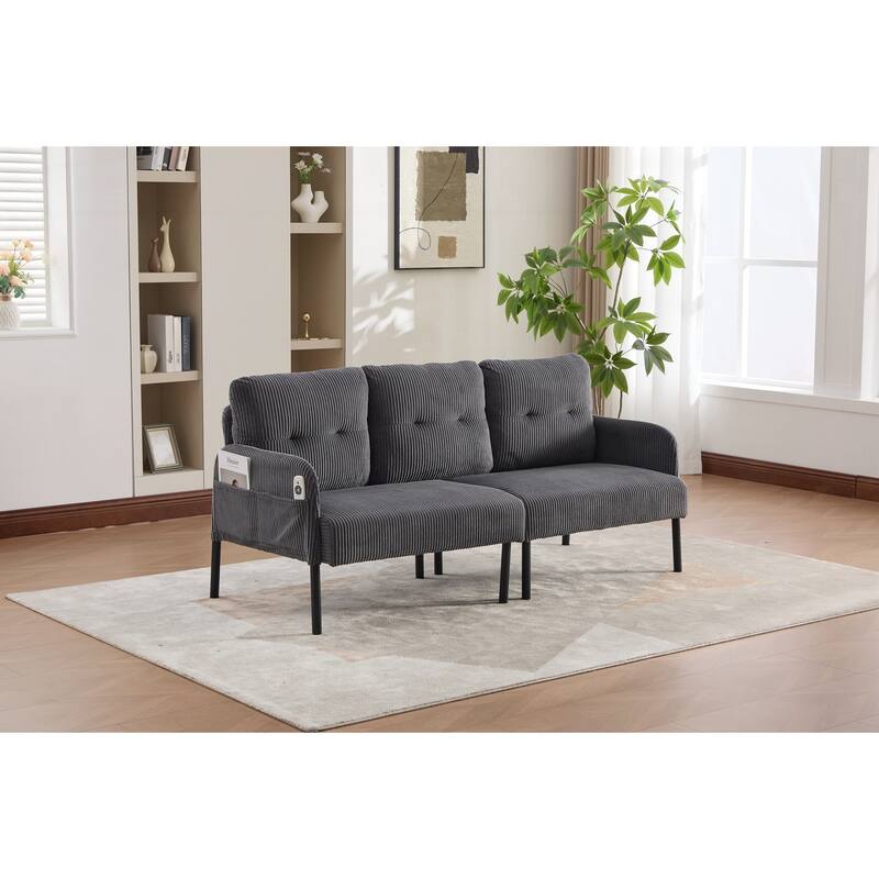 Oversized Loveseat, Modern & Plush Double-seater Sofa, Corduroy Upholstered Couch