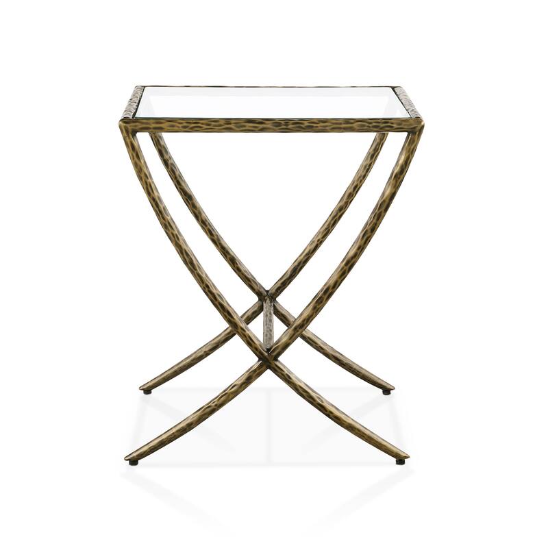 247 Shop At Home Lalia Modern Hammered Metal Accent Side Table