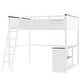 preview thumbnail 4 of 11, Queen Size Loft Bed with Bulit-in Desk and a Storage Box, Wooden Loft Bedframe with Open Shelves and USB Charging Station