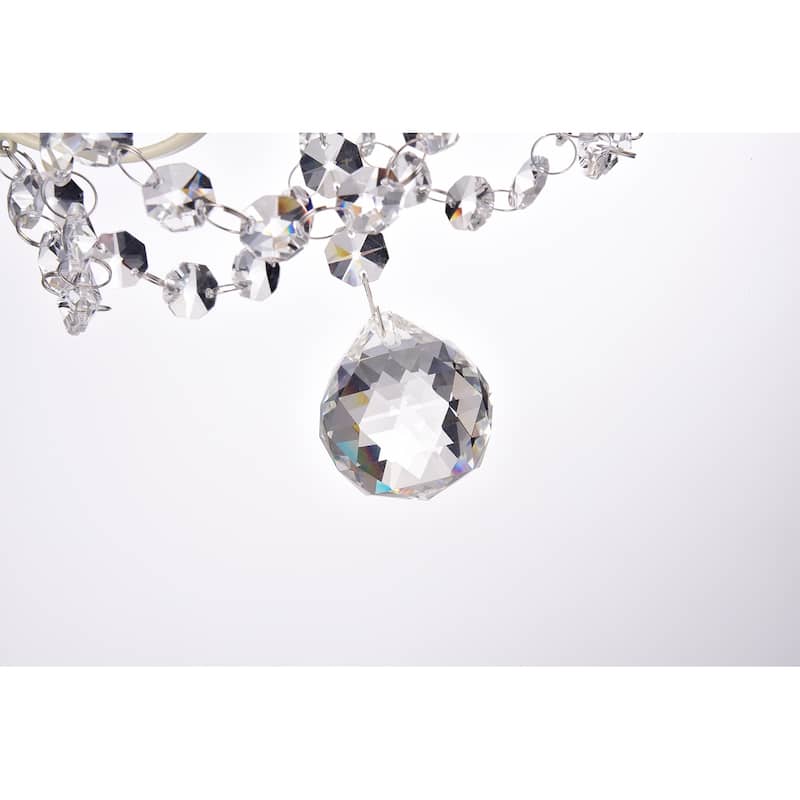 White Finish 1-Light Glam Mini Pendant with Crystal