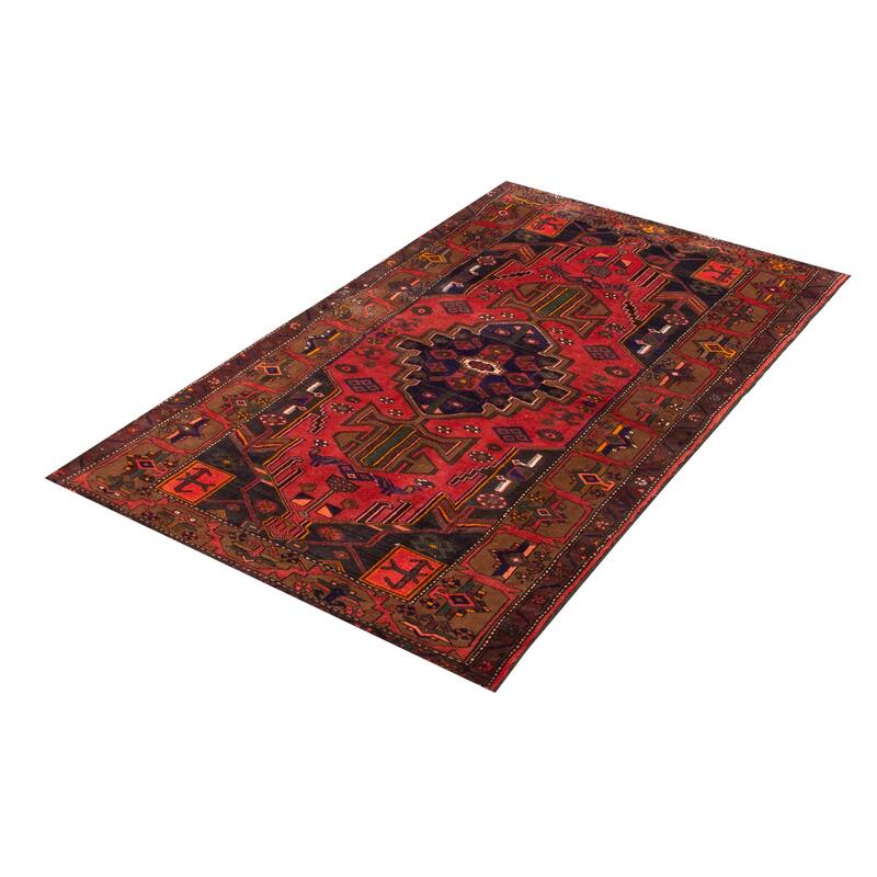 ECARPETGALLERY Hand-knotted Andelz Red Wool Rug - 4'1 x 6'9