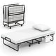 preview thumbnail 2 of 7, Twin Size Rollaway Guest Folding Bed with Mattress Sturdy Heavy Duty Frame