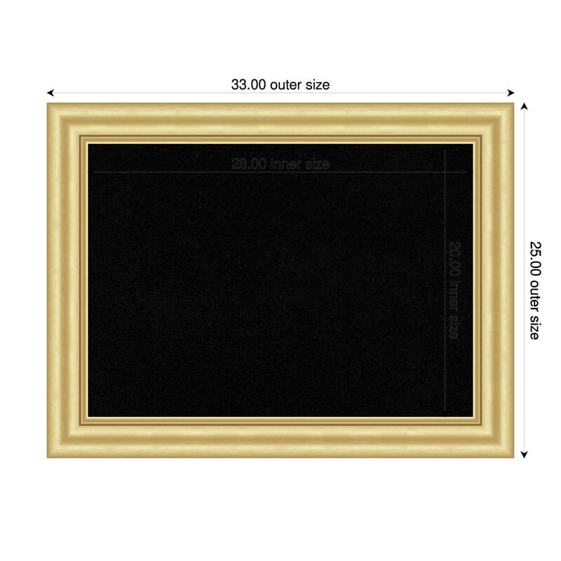 Sophia Gold Framed Cork Board - Bulletin Board, Organization Board, Pin Board - Black - 33 x 25 in