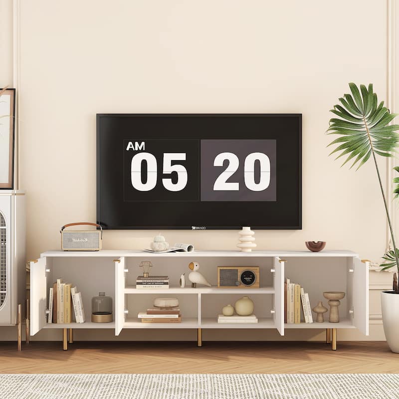 TV Stand Entertainment Center with Storage Doors